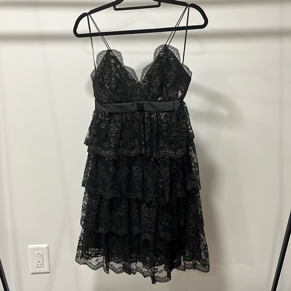 EXPRESS  black lace mini dress, size 4, new with tag.